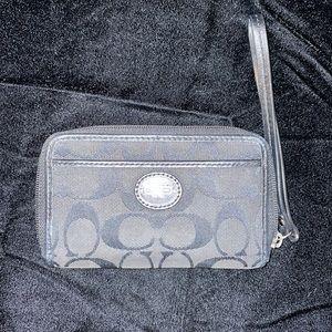 Black Coach Signature Wristlet